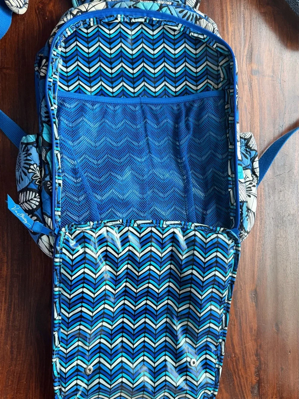 Vera Bradley Blue Bayou Quilted Backpack with Laptop Compartment